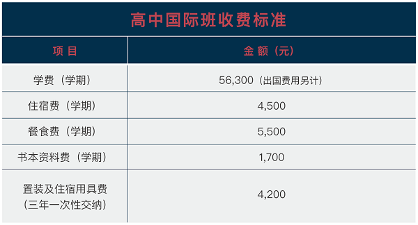 武漢海淀外國語實驗學校高中國際班收費