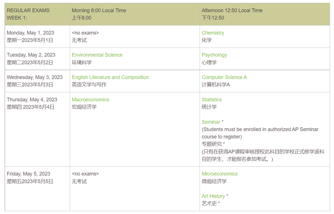 2023年AP考試時(shí)間