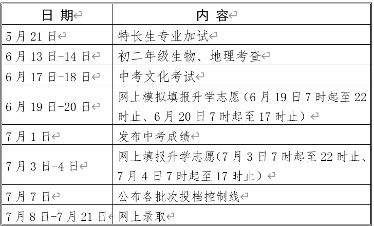 相關日程安排